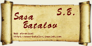 Saša Batalov vizit kartica